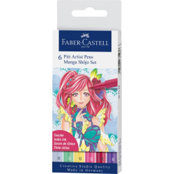 Набор ручек-кистей Faber-Castell Pitt Artist Pen Shôjo, Multicolor, Пигментированные чернила India Ink