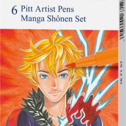 Otas tipa flomāsteri Faber-Castell Pitt Artist Pen 6 krāsas Manga shônen