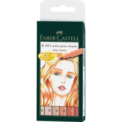 *Otas tipa flomāsteri Faber-Castell Pitt Artist pen 6 krāsas, Light skin tones