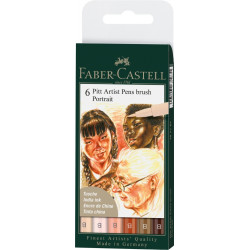Ручки-кисти Faber-Castell Pitt Artist Pen Brush, Portrait, Сохраняющий форму наконечник