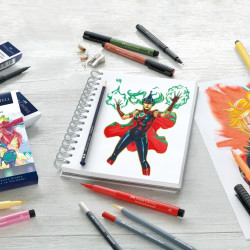 *Otas tipa flomāsteri Faber-Castell Pitt Artist Pen 6 krāsas Comic shading