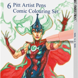 *Otas tipa flomāsteri Faber-Castell Pitt Artist Pen 6 krāsas Comic shading