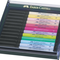 Otas tipa flomāsteri Faber-Castell Pitt Artist Pen 12 krāsas, Pastel tones