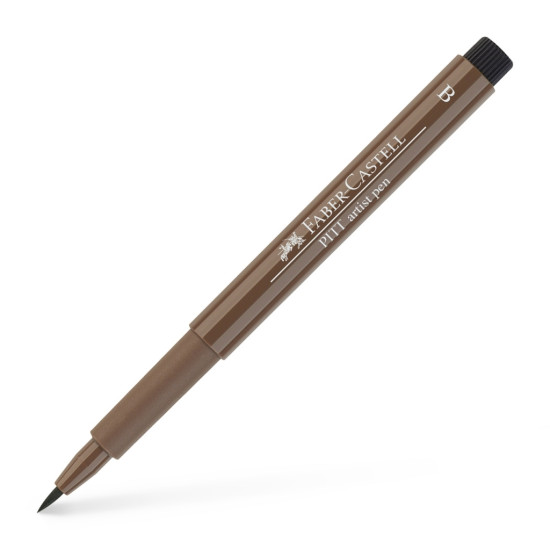 Ручка-кисть Faber-Castell Pitt Artist Pen, Walnut Brown, Гибкий Наконечник