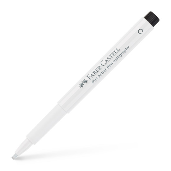 Каллиграфическая ручка Faber-Castell Pitt Artist Pen Calligraphy, White, Calligraphy Nib.