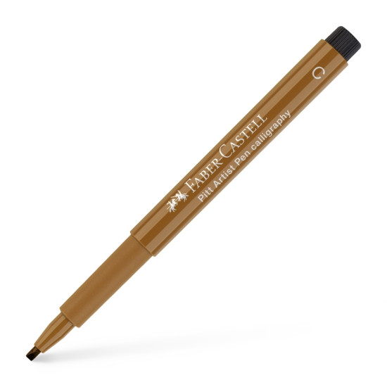 Каллиграфическое перо Faber-Castell Pitt Artist Pen, Raw Umber, Без просвечивания.
