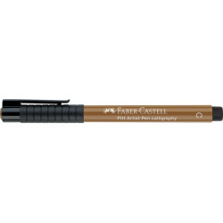 Каллиграфическое перо Faber-Castell Pitt Artist Pen, Raw Umber, Без просвечивания.