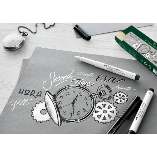 Flomāsters Faber-Castell Pitt Artist Pen 1,5mm, dekorēšanai, 101 White