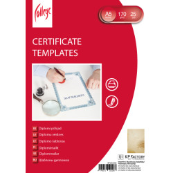 Diplomi College A5, 170g/m², 25 loksnes, Marmora raksts
