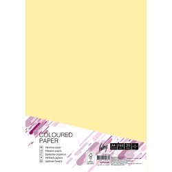 Krāsains kartons College A4, 160g/m², 20 loksnes, Bright yellow YE23