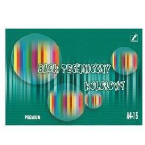 Krāsains kartons Kreska A4, divpusējs, 170g/m², 15 loksnes