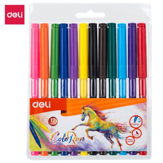 Flomāsteri Deli EC10003, 12 krāsas
