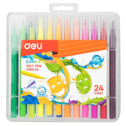 Otas tipa flomāsteri Deli EC10324, 24 krāsas