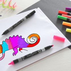 Divpusēji flomāsteri Faber Castell, 10 neona krāsas
