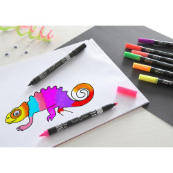 Divpusēji flomāsteri Faber Castell, 10 neona krāsas