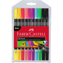 Divpusēji flomāsteri Faber Castell, 10 neona krāsas