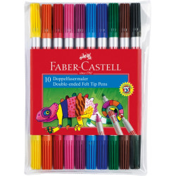 Divpusēji flomāsteri Faber Castell, 10 krāsas
