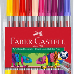 Divpusēji flomāsteri Faber Castell, 20 krāsas