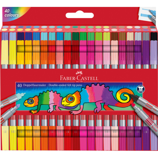 Divpusēji flomāsteri Faber-Castell 40 krāsas