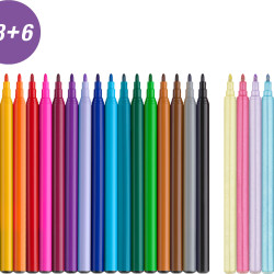 Flomāsteri Faber-Castell Unicorn, 18+6 krāsas