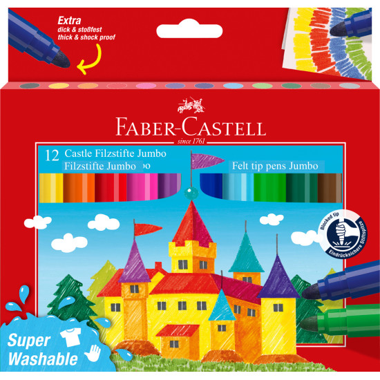 Flomāsteri Faber-Castell Castle Jumbo 12 krāsas
