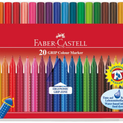 Trīsstūrveida flomāsteri Faber Castell, 20 krāsas