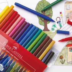 Trīsstūrveida flomāsteri Faber Castell, 20 krāsas