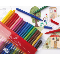 Trīsstūrveida flomāsteri Faber Castell, 20 krāsas