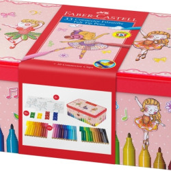 Flomāsteri Faber-Castell Balerina, saspraužamie, metāla kastītē, 33krāsas