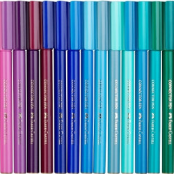 Flomāsteri Faber-Castell, saspraužamie, metāla koferī, 40 krāsas