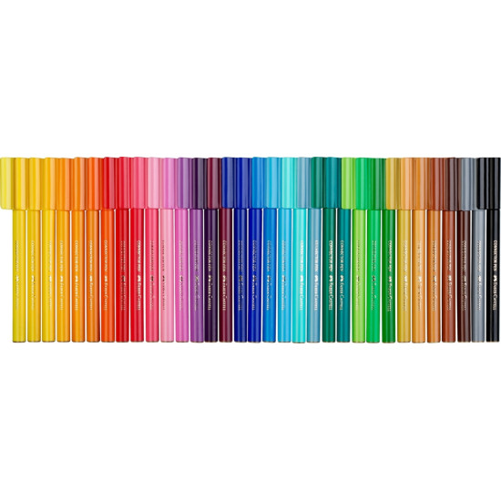 Flomāsteri Faber-Castell Dārgumu lāde, saspraužamie, metāla kastītē, 33 krāsas