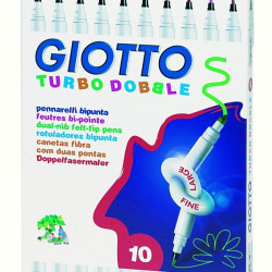 Divpusēji flomāsteri Giotto Turbo Dobble 10 krāsas