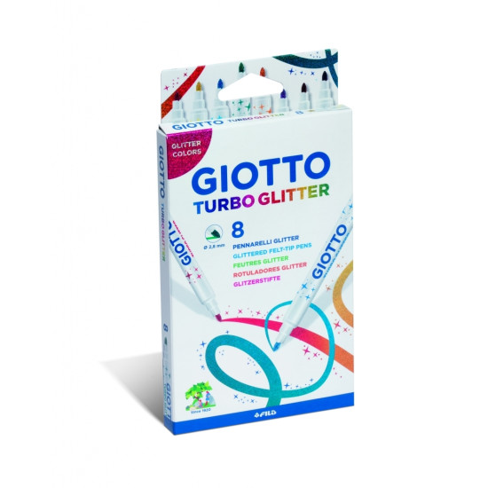 Flomāsteri Giotto Turbo Glitter 8 krāsas