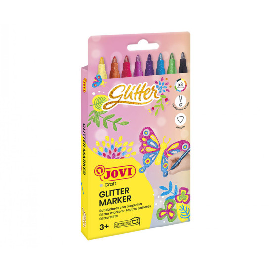 Flomāsteri Jovi Glitter, mirdzošie, 8 krāsas