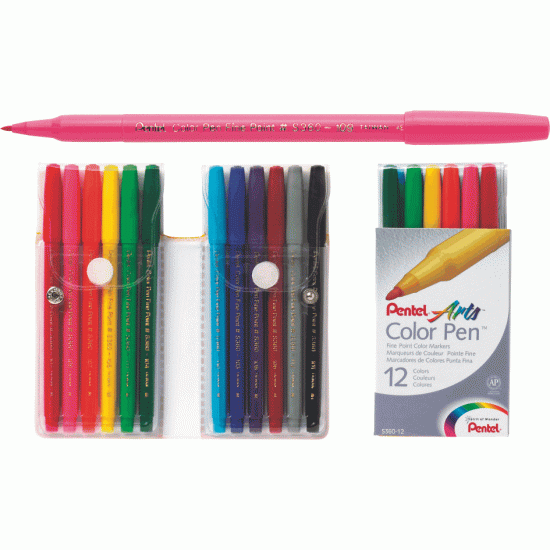 Flomāsteri Pentel COLOR PEN, 24 krāsas