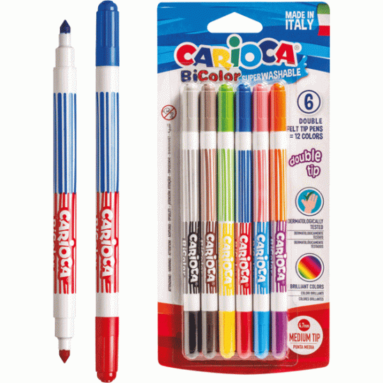 *Flomāsteri CARIOCA BI-COLOR, 6x2 krāsas