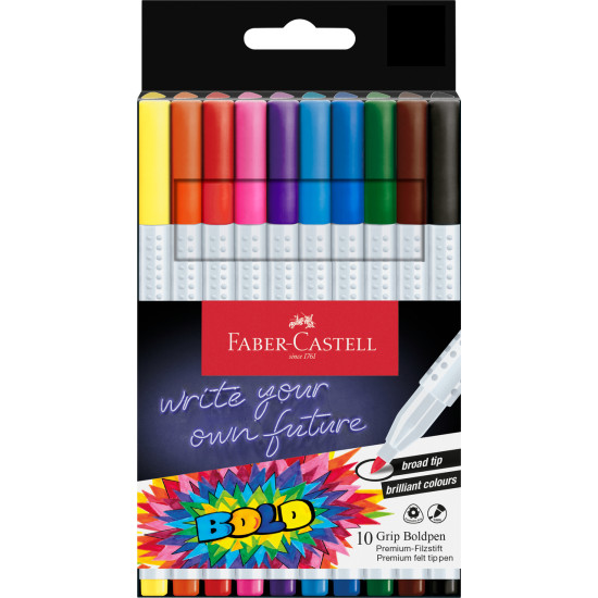 Flomāsteri Faber-Castell Broadpen, 2.5mm, 10 krāsas