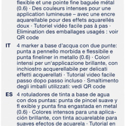 Akvareļu marķieri Faber-Castell Goldfaber Aqua Fluffy Flamingo, divpusēji, 4 krāsas