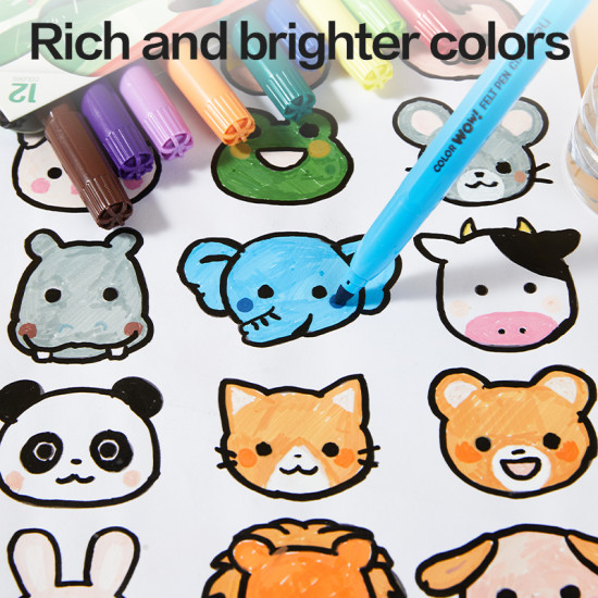 Flomāsteri Deli ColorWow Jumbo, 6 krāsas