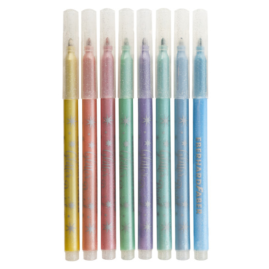 Flomāsteru komplekts EberhardFaber Glitter, 8 pasteļkrāsas