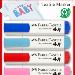 Tekstila marķieru komplekts Faber-Castell 2-5mm, 5 Baby Party krāsās