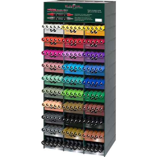Акриловый маркер Faber-Castell Multimark SP, 150-цветный перманентный дисплей, Multicolor.