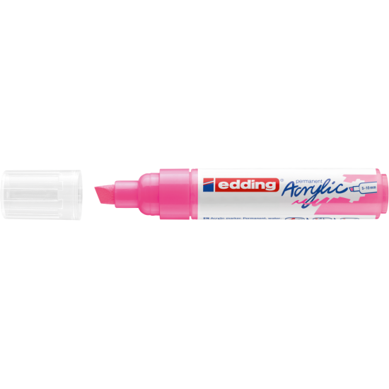 Akrila marķieris Edding 5000 5-10mm, nošķelts, neona rozā