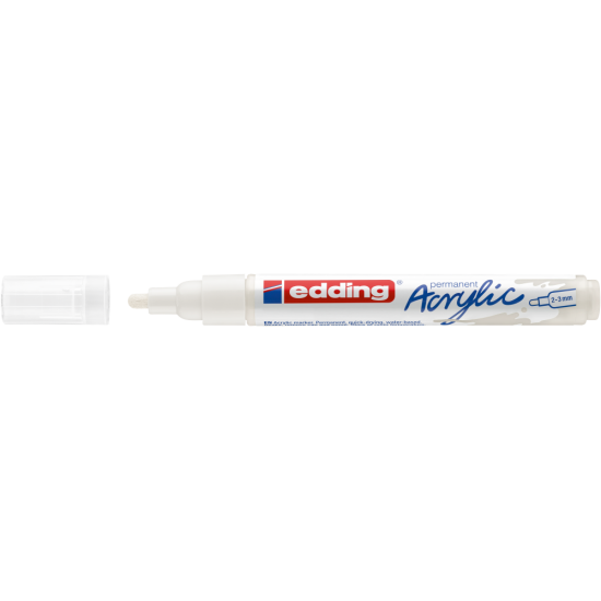 Akrila marķieris Edding 5100 2-3mm, noapaļots, balts