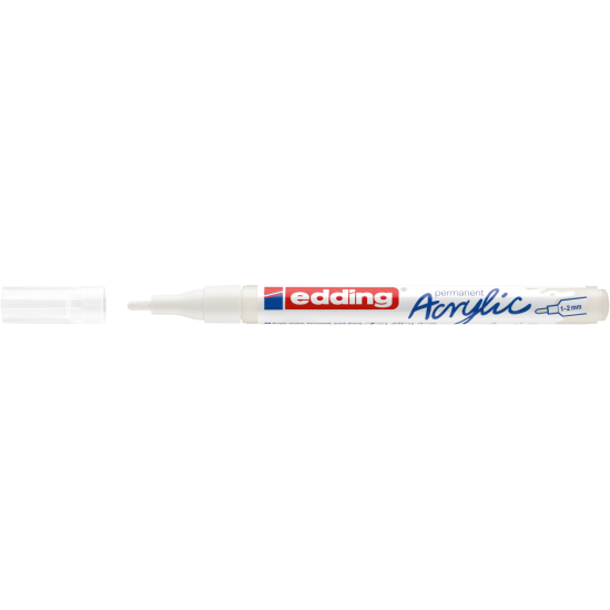 Akrila marķieris Edding 5300 1-2mm, konisks, balts