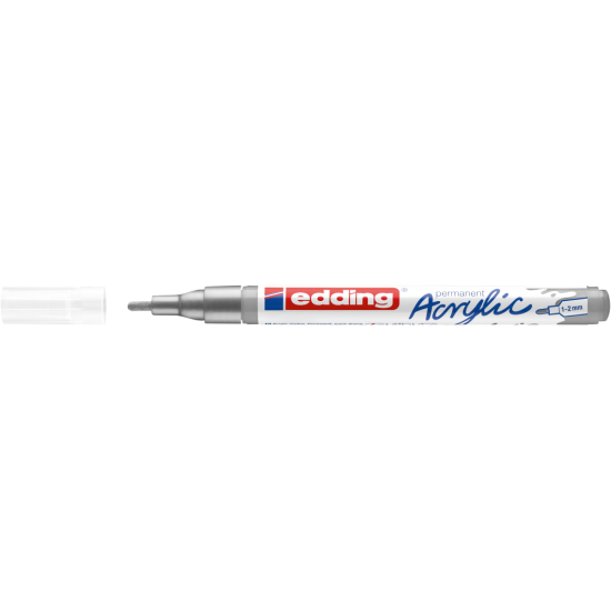 Akrila marķieris Edding 5300 1-2mm, konisks, sudraba