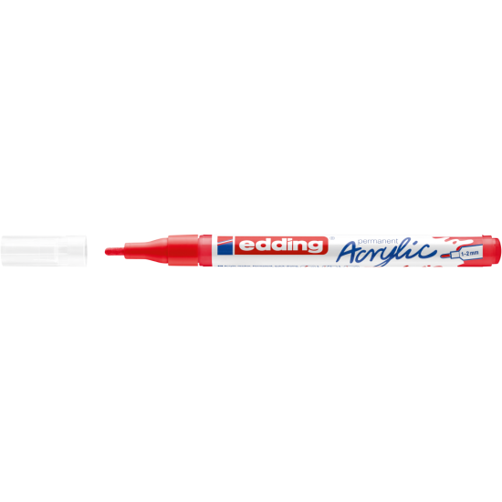 Akrila marķieris Edding 5300 1-2mm, konisks, sarkans