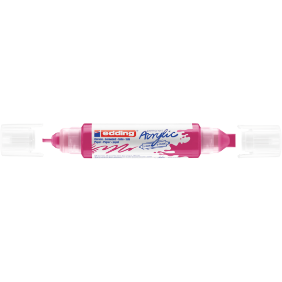 Akrila marķieris Edding 5400 2-10mm, divpusējs, nošķelts, rozā