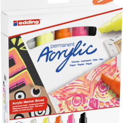 Akrila marķieru komplekts Edding 5000 5-10mm, nošķelts, 5 neona krāsas
