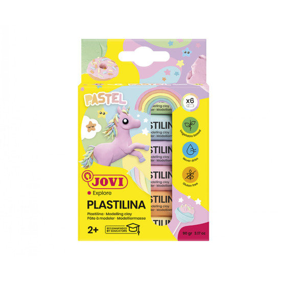 Plastilīns Jovi Pastel, 15g, 6 krāsas